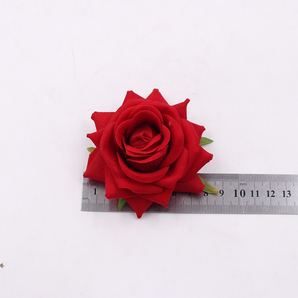 3pcs 8cm silk rose flower head artificial flower wedding decoration flowers DIY wreath clip art hand flower