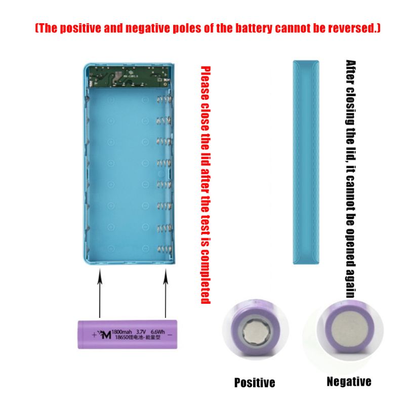 Indicator Dual USB 8x18650 Battery Case Power Bank Shell Portable External Box without Battery Powerbank Protector