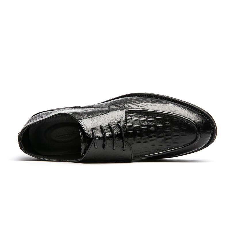 FIXSYS scarpe Oxford da uomo in pelle di alta qualità scarpe eleganti classiche scarpe formali da sposa con lacci scarpe da lavoro con motivo a coccodrillo