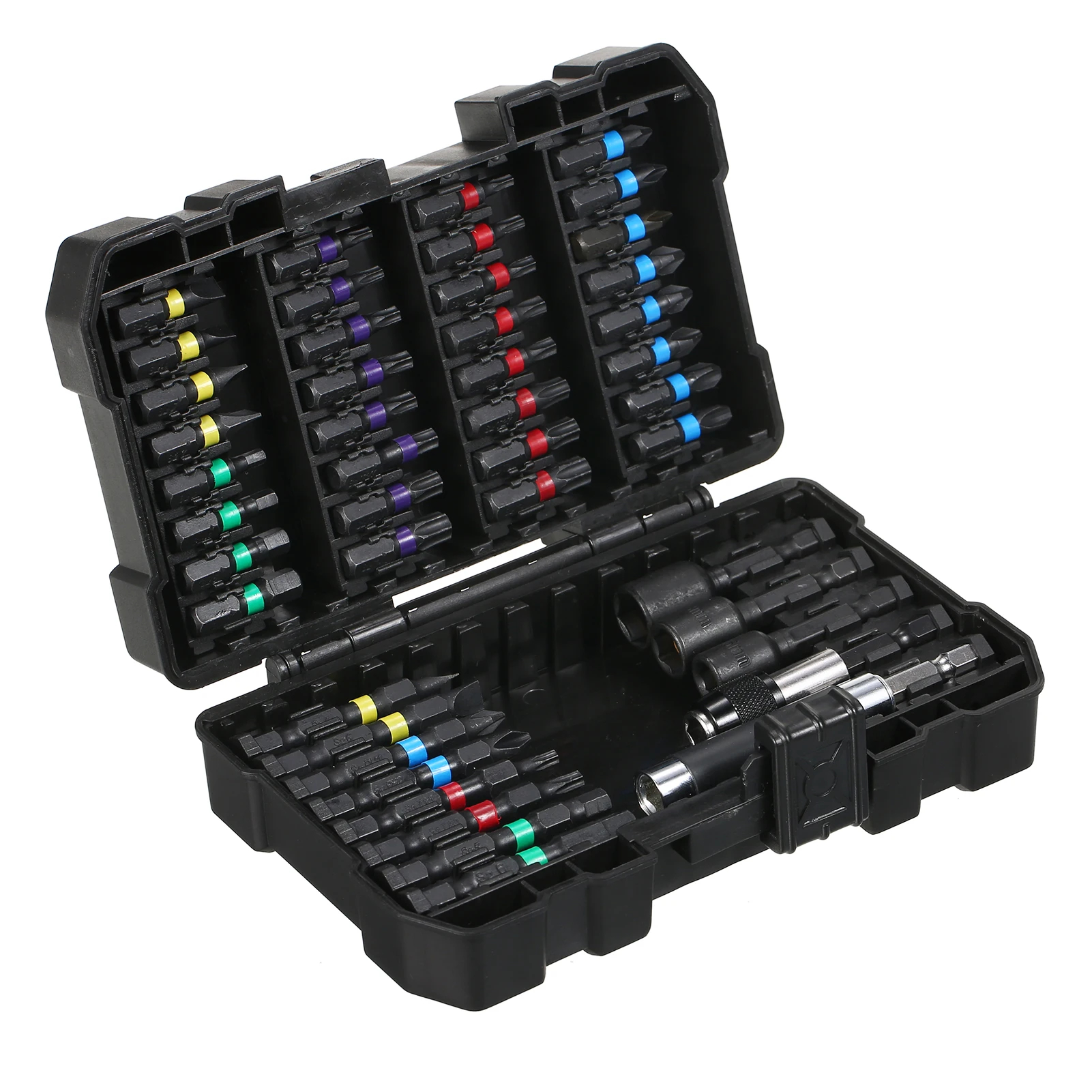 15/20/45PCS boorset schroevendraaierbitset slagschroevendraaierbitset voor hout, metaal, staal en beveiliging schroevendraaierbits met koffer