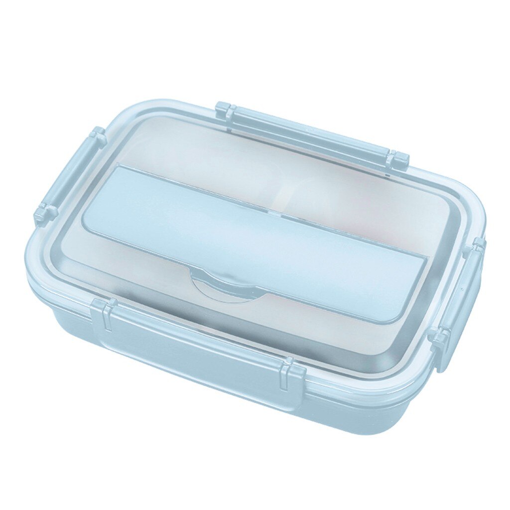 WORTHBUY Japanse Mode Lunchbox 304 rvs Bento Lunch Box Met Compartiment Servies Magnetron Voedsel Container Doos: Blauw