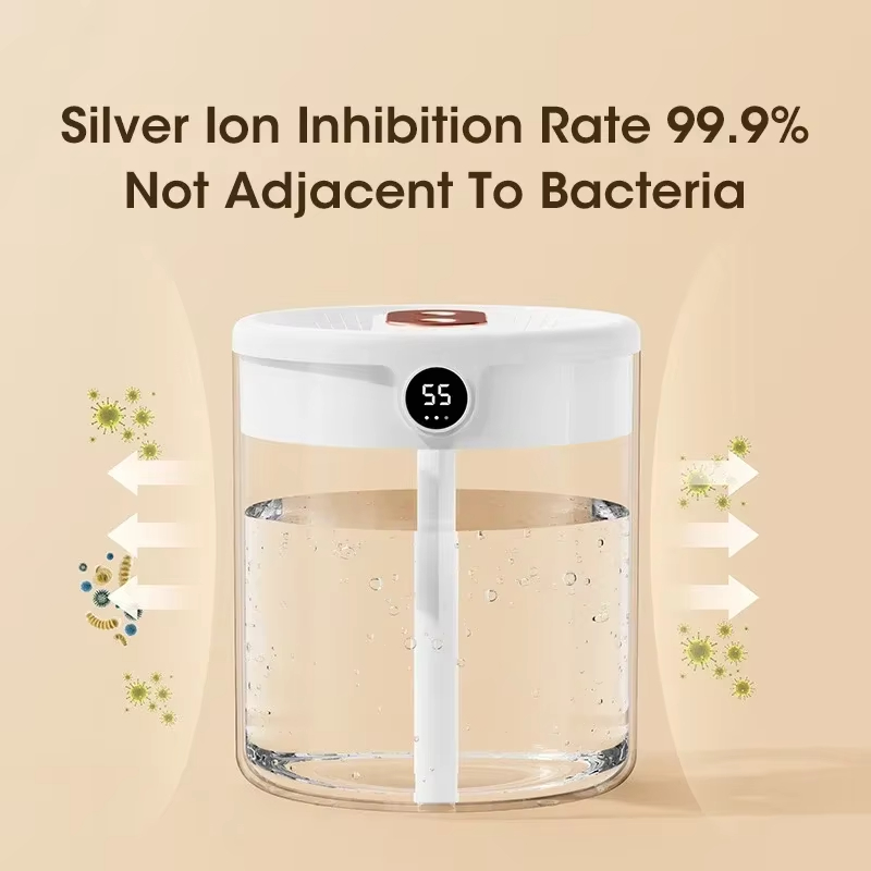 Xiaomi-humidificador de pulverización Dual de 2L, luz nocturna Digital, enchufe USB, gran capacidad, Nano niebla fina, dispositivo de Humidificación de aire para el hogar y el coche