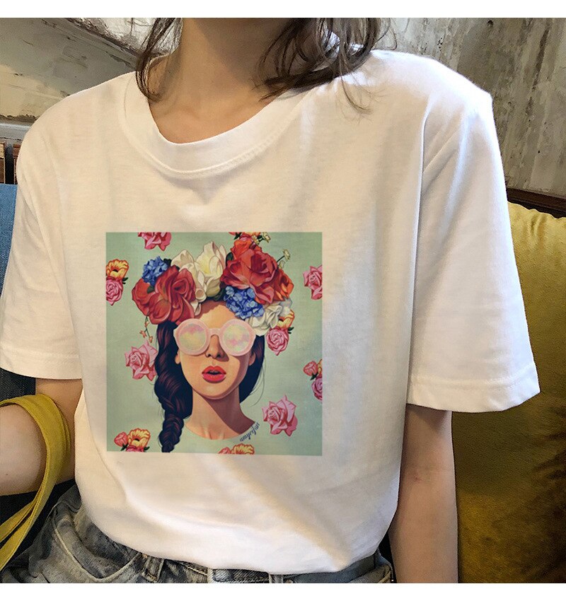 Sommer t-shirts kvinder 3 søde print t-shirt femme harajuku vogue t shirt toppe streetwear sjove t shirts kyku pige t-shirts