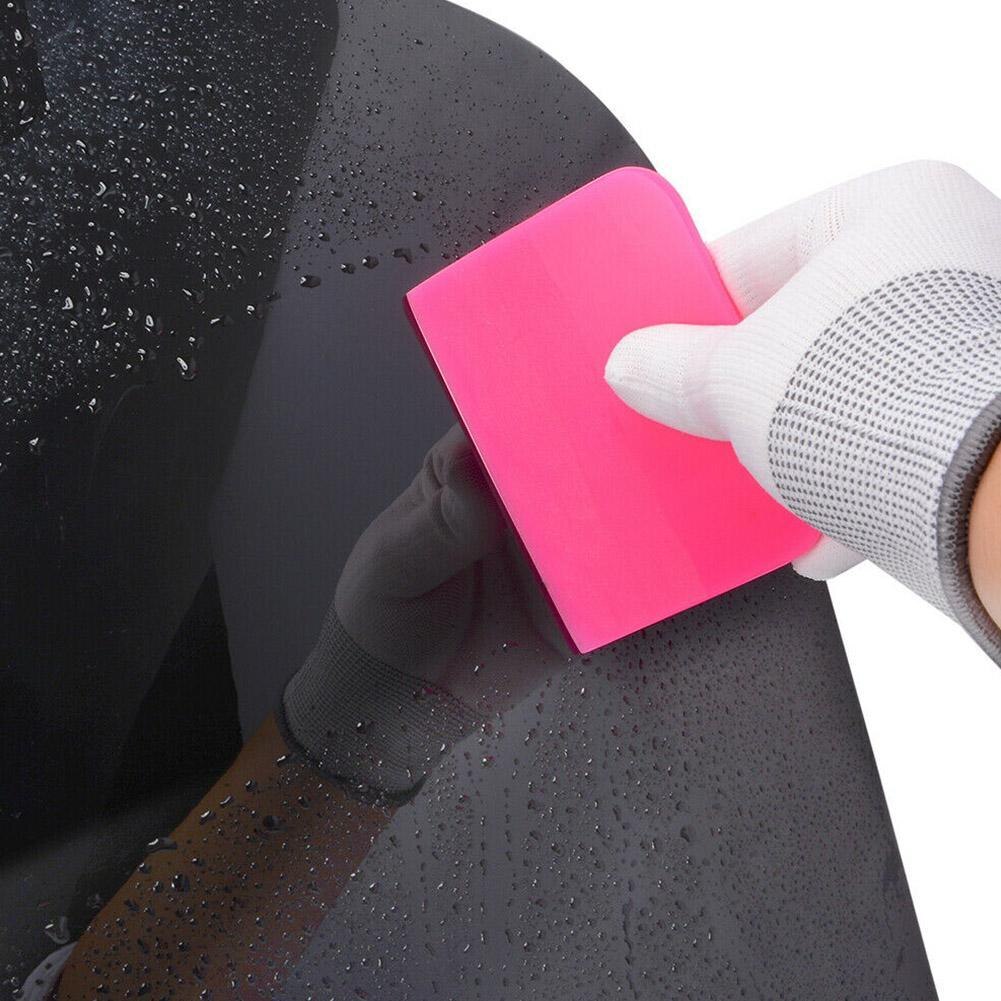 6.5/10/12x7.5cm Pink Scraper Soft Rubber Car Window Squeegee Tint Tools Glass Water Wiper Vinyl Wrap Blade for Auto Home Office