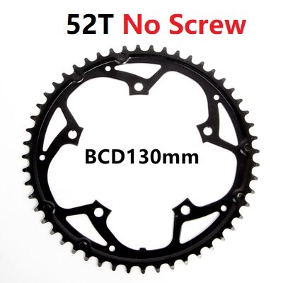 Road Bicycle Folding Bike Chainring 130BCD 52T 42T Single Double Chain Wheel Alloy Steel Crankset Parts: 52T No-Screw