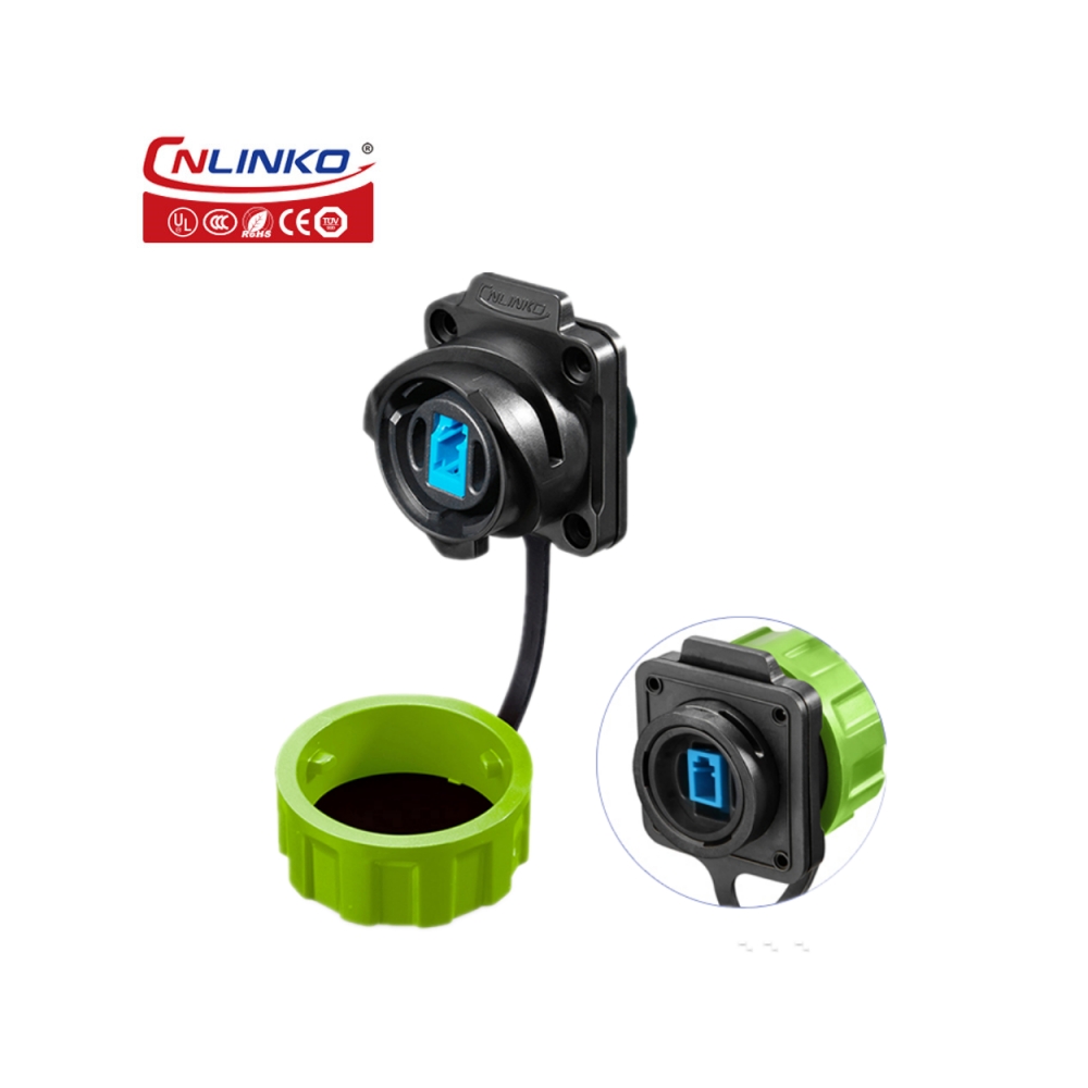 CNLINKO LC to LC Optical Fiber Connector IP68 Waterproof Single Mode Fiber Optic M24 Industrial Computer System Signal Connector: Silver