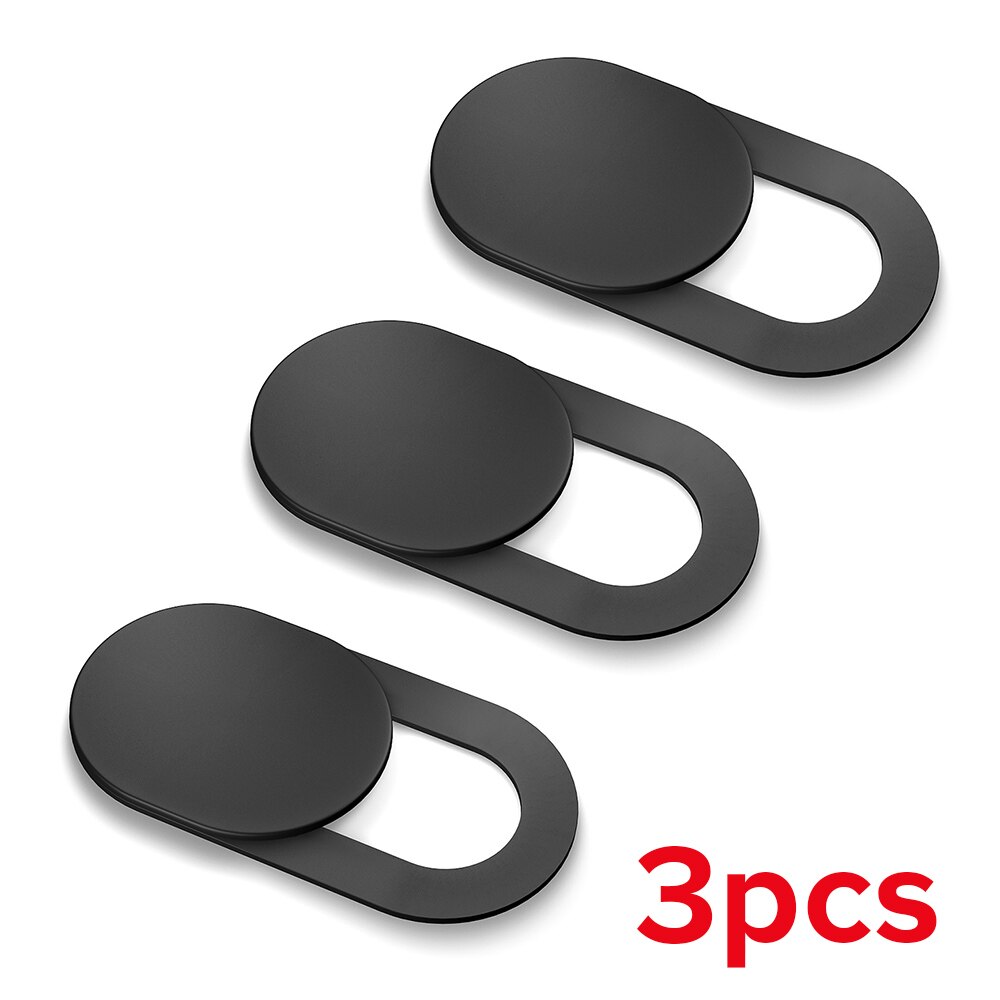 Web Cam Cover Shutter Magnet Slider Universal Antispy Camera Cover For Web Laptop iPad PC Macbook Tablet lenses Privacy Sticker: 3 PCS Black
