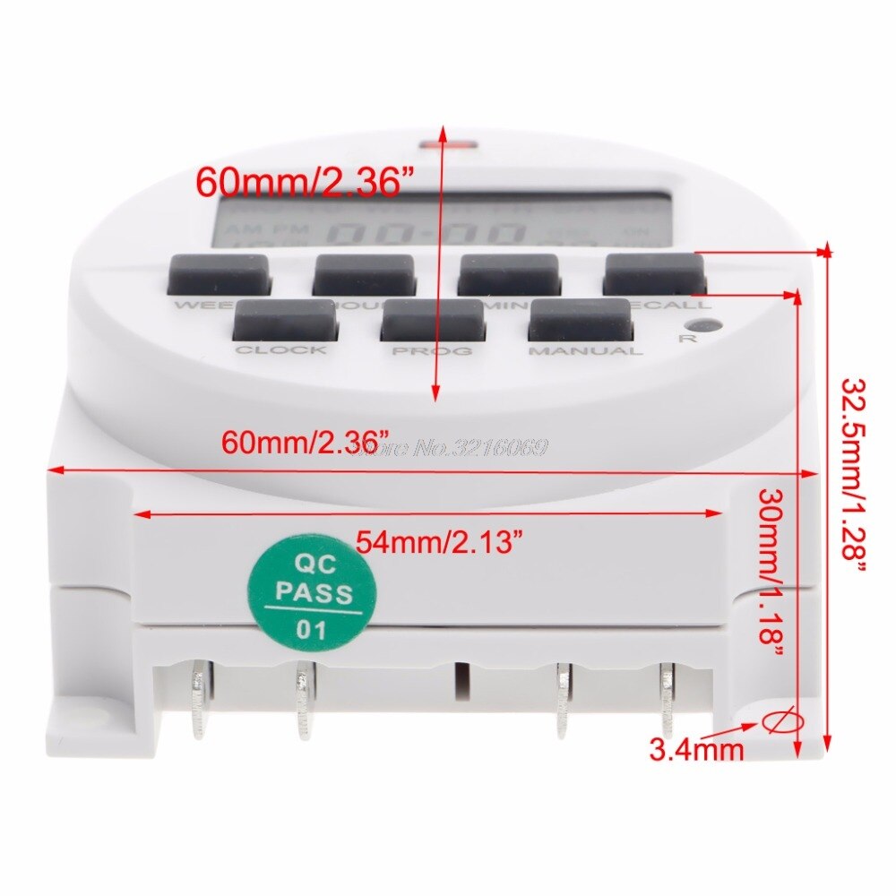 15.98 Inch LCD Digital Timer 220V AC 7 Days Programmable Time Switch TM618N-2 Digit Timers Switches Jun29 Whosale
