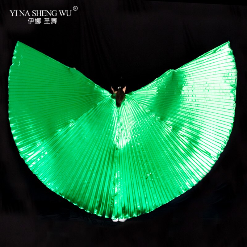 Alas de Isis para danza del vientre para adultos, accesorio para danza del vientre, bollwood, Oriental, egipcio, alas, disfraz sin palos, dorado: Green