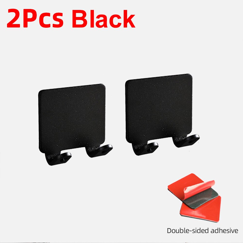 Porte-rasoir mural, crochet de rangement de douche, porte-rasoir de salle de bain, étagère de produits, étagères de rangement de cuisine: 2 Black