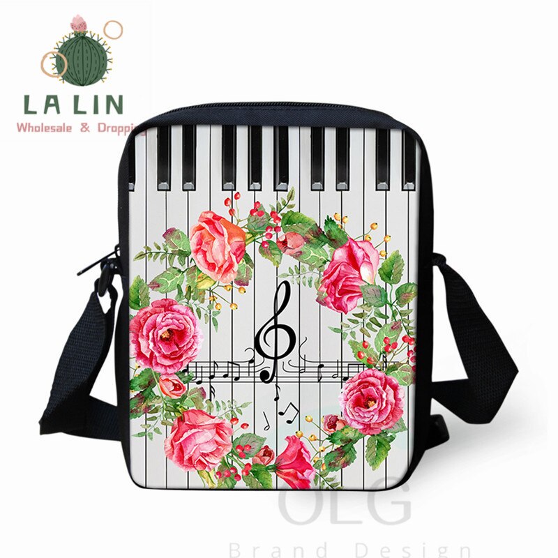 LANLIN Klavier Musik Note Frauen Mini Umhängetasche Handtaschen Teen Mädchen Schulter Schule Taschen Kleine Messenger Tasche Stachel Mochila: green