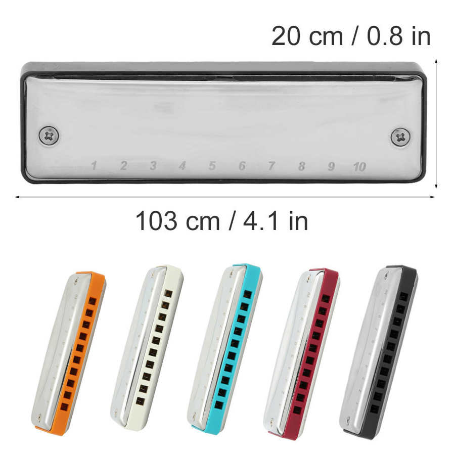 Mouth Organ Blues Harmonica 10 Holes Mouthorgan A Key Harmonica Portable Beginner Woodwind Instruments