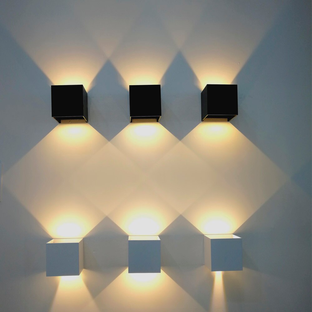 Outdoor wall led lights angle adjustable porch led light waterproof IP65 wall sconce White/black cube led wall mount Lamps
