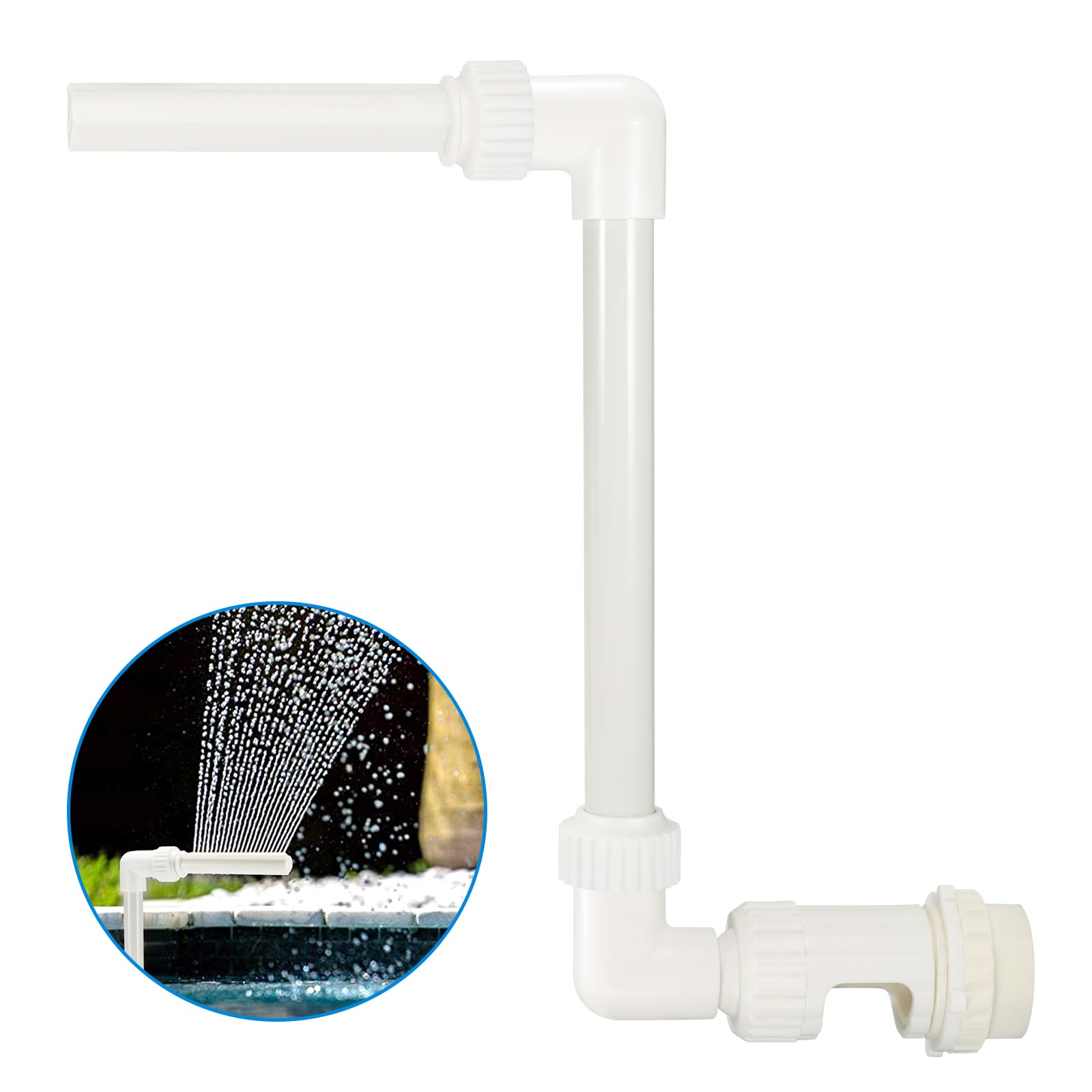 Swimming Pool Waterfall Fountain Kit PVC Feature Water Spay Pools Spa Decorations Home Easy Install Swimming Pool Accessories: A