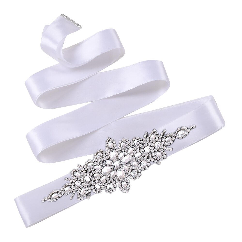 Topqueen  s01 brudebelte kvinner aftenkjole tilbehør perlebelte bredt rhinestone brudebelte brudebelte glitterbelte: Hvit
