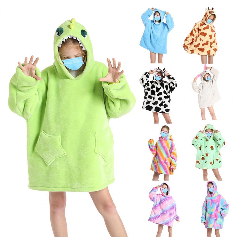 Robe de nuit à capuche en cachemire pour enfants, peignoir pour garçons et filles, Pyjamas