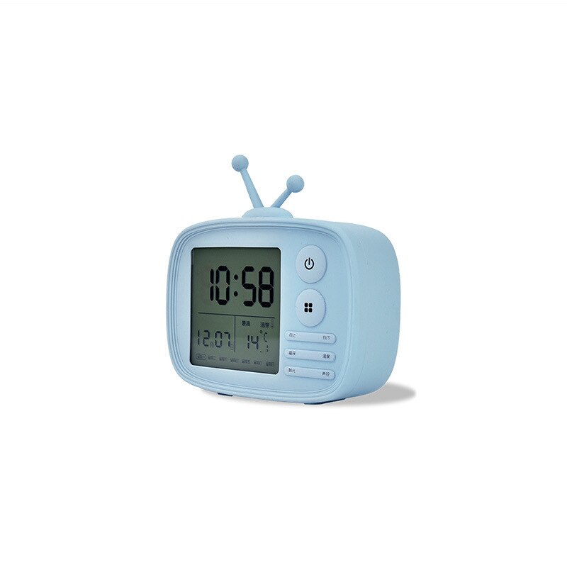 Originality Intelligence Led Digital Alarm Clock Usb Charge Children Student Sound Control Voice Sunrise Alarm Clock Awaken Lamp: blue