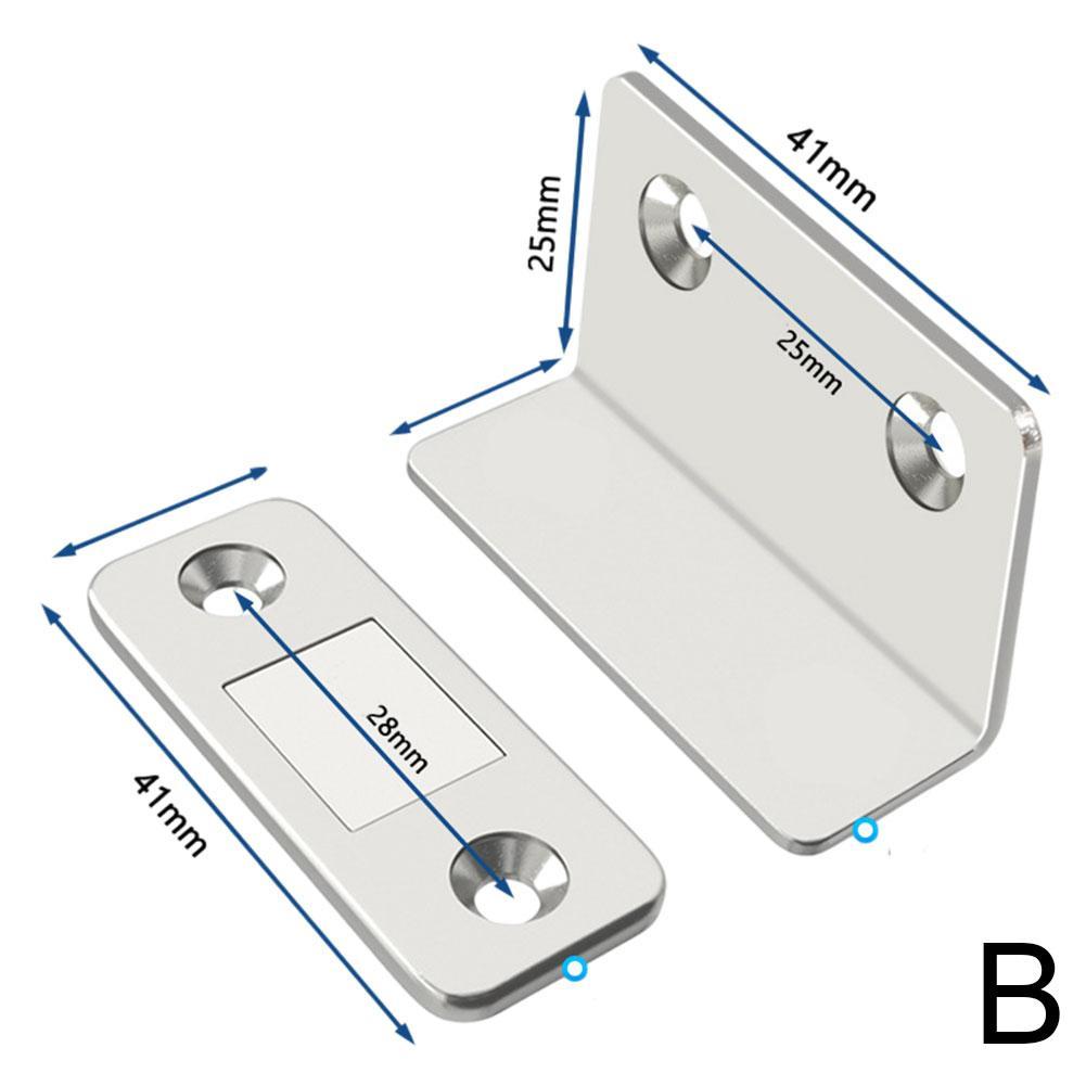 Punch-free Magnetic Self-stick Latch Strong Steel Catch Ultra Thin For Door Cabinet Cupboard Closer Stops Furniture Hardwar H2F6: B