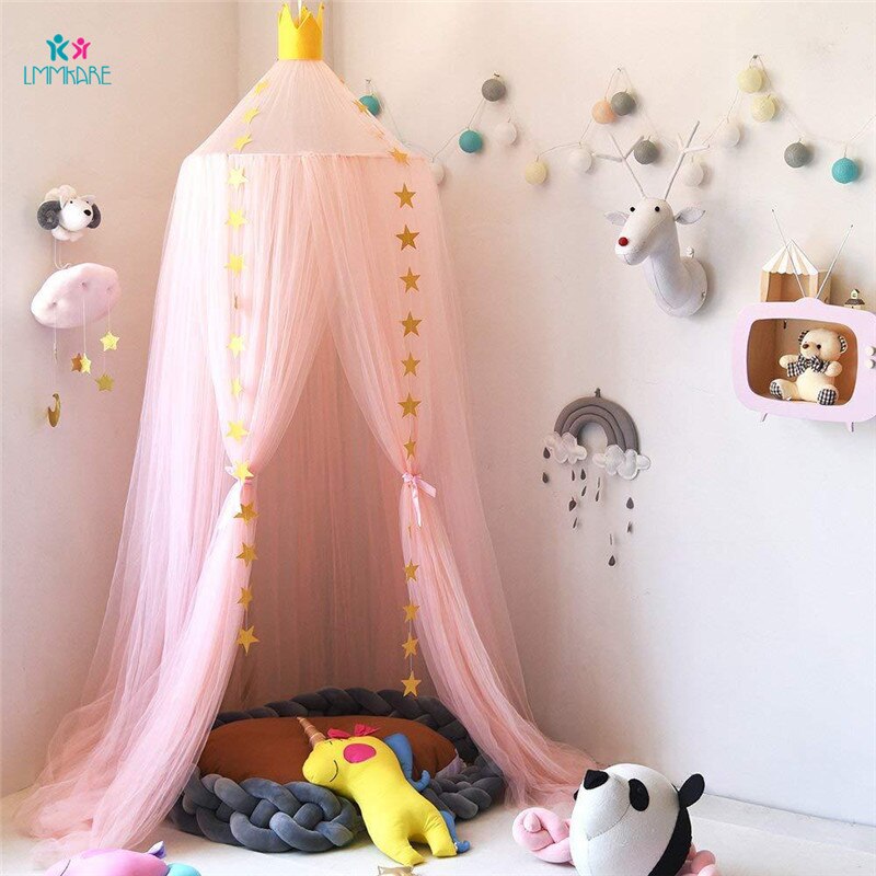 Katoenen Baby Wieg Netting Kids Infant Dome Klamboe Star Fantasie Licht Garen Baby Bed Gordijn Kinderkamer Decoratie Unisex