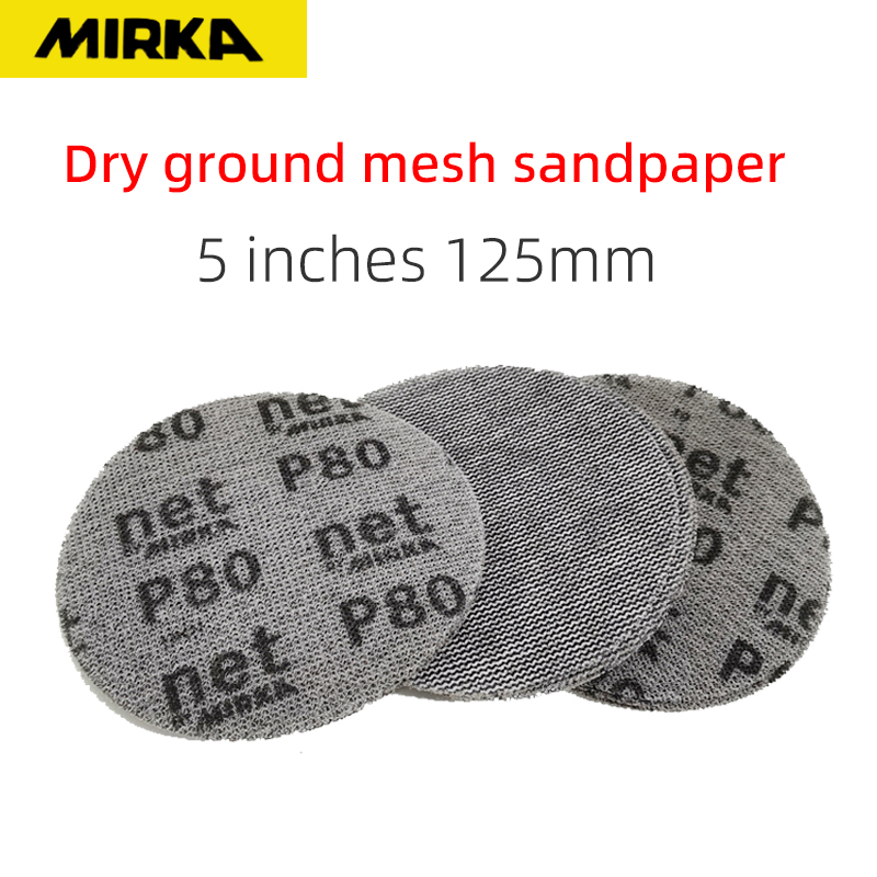 MIRKA maille papier de verre 5In 125mm disque de meulage abrasif sans poussière disques de ponçage Net papier de verre Anti-blocage 80-800Grit douleur de voiture