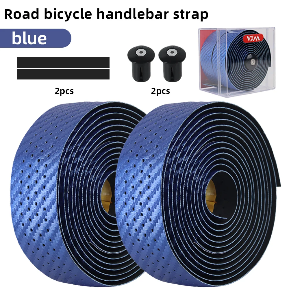 Carbon Fiber Pattern Road Bike Handlebar Tape Bar Tapes Soft Anti-Vibration Wrap Tape Durable Bar Bartape Perforated Breathable: green