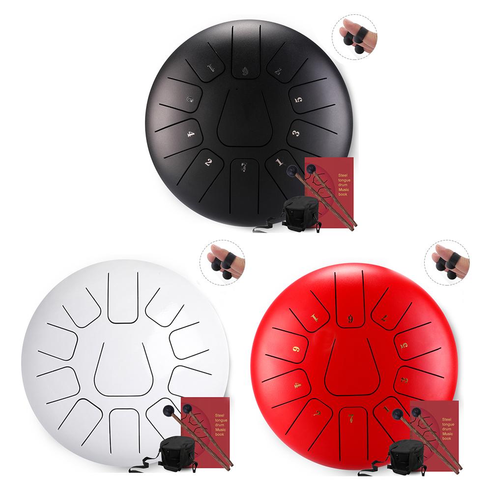 Tong Drum 10 Inch 11 Notities Staal Tong Drum Hand Pan Drum Met Vinger Mouwen Hamers Percussie Instrument