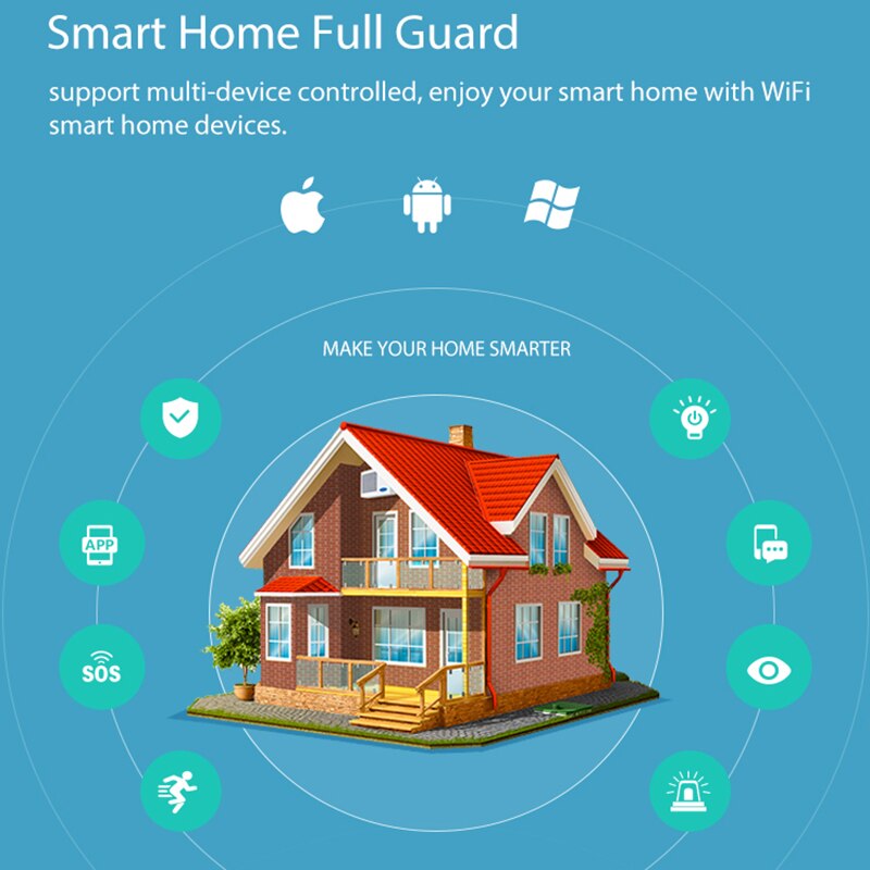 Wifi sirene alarm sensor smart alarm sirene hjem sikkerhedssystem smart life app stemme controldja 99