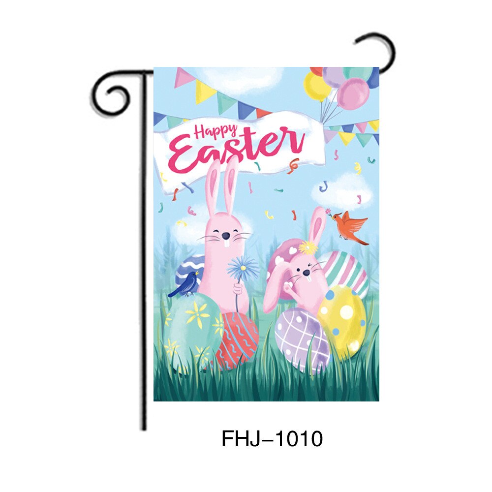 Garden Decoration Easter Banner Flag Happy Easter Decoration Banner Home Decoration Outdoor House Flag Accessories: J