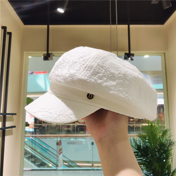 Geebro kvindelige efterår vinter british hat retro wildwomen ottekantet newsboy hætte damer afslappet baret vintage kunstner maler hat: 294 hvide