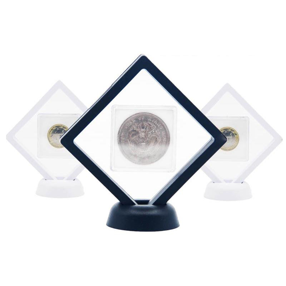 5/10PCS 3D Drijvende Fotolijst Stand Box Clear Sieraden Ring Coin Vitrine 70*70*20mm Home Decoratieve