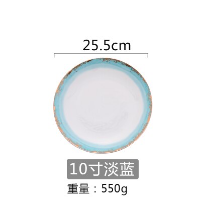 Plato de cerámica de estilo nórdico Phnom Penh, plato de comida occidental, platos de paisaje de nubes para banquetes, plato de ensalada para desayuno en casa: 4