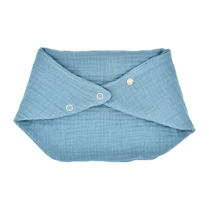 Einstellbare Doppel Schicht Baumwolle Blick Baby Lätzchen Druckknopf Weiche Spuck Kleidung Dreieck Neugeborenen Bandana Sabbern Schal Speichel Handtuch: Denim blau