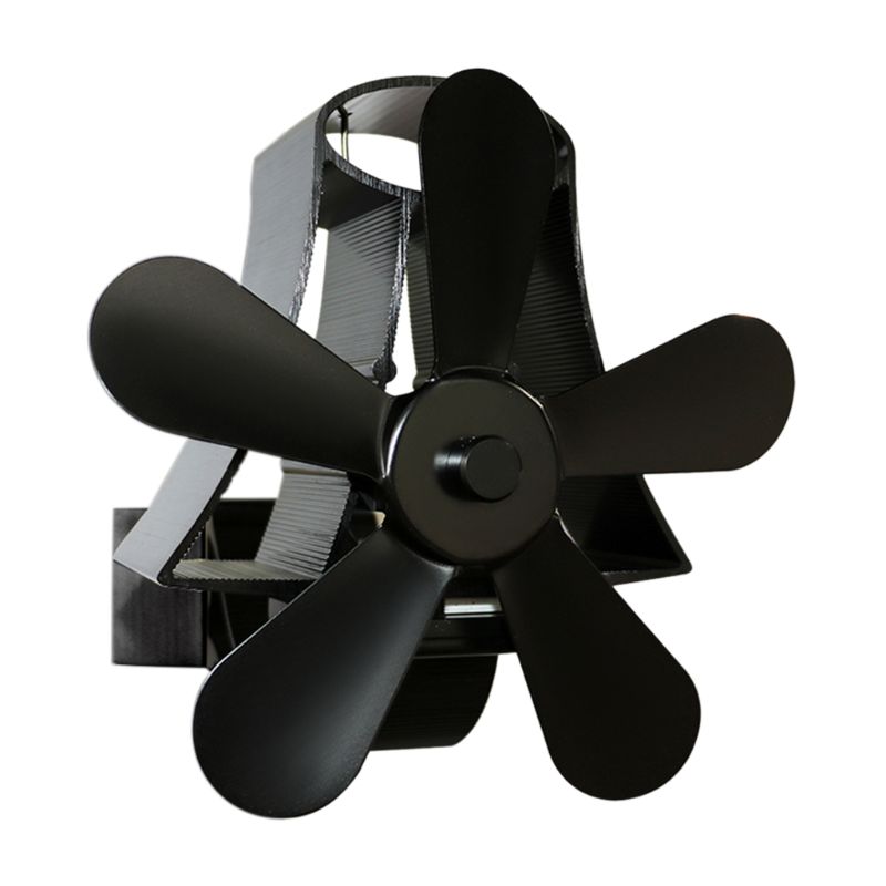 N84C-ventilador de pared para quemador de madera, sistema de ventilación alimentado por calor con 5 aspas, con distribución silenciosa, Ecofan: BK