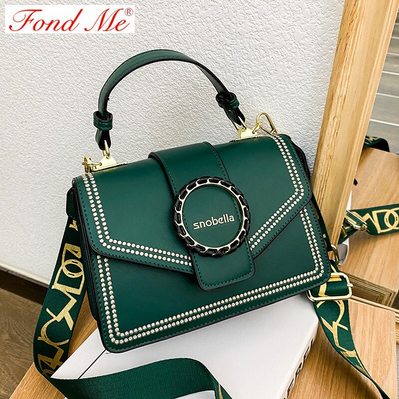 De bijpassende brede schouderband messenger bag: Groente