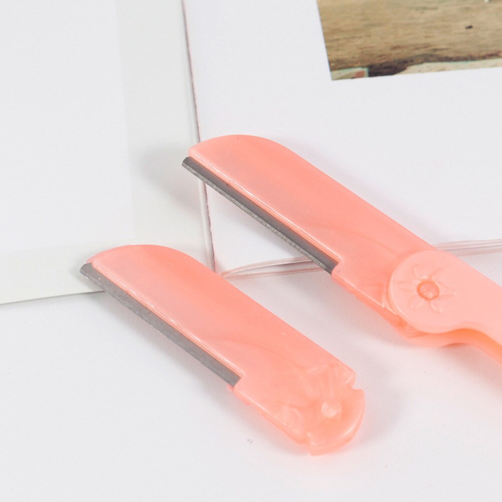 Cuchillo plegable para cejas, cuchilla reemplazable de tres piezas, maquinilla de afeitar para mujer y niña, Kits de maquillaje portátiles de viaje, 1 bolsa