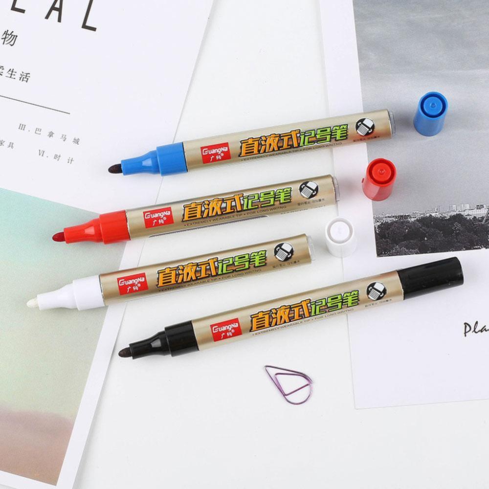 1pc hvid rød blå sort farve tusch pen mærke logstik olieagtig keramisk glas skive enkelt plast pen optisk hoved mar  f3 g 9