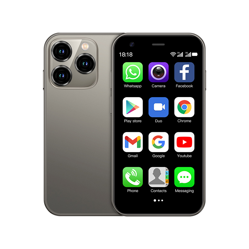 SOYES XS15 Mini-Smartphone – 3,0 Zoll | Dual-SIM | 2+16 GB | Google Play | 3G-Netzwerk | Ultra tragbares Backup-Telefon für Kinder: Grau