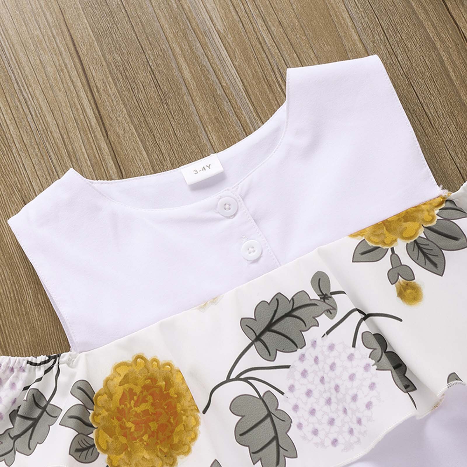 Childern Clothes Toddler Kids Baby Girls Summer Sweet Vest Bow Print Skirt Clothes Set Kids Clothing 2PCS Outfit Set