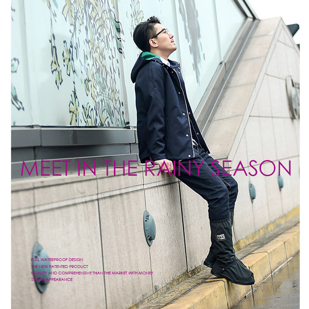Utendørs vanntette sko rainy day boots dekker antiskli sykkelovertrekkssko vanntette sko med glidelås dcesign