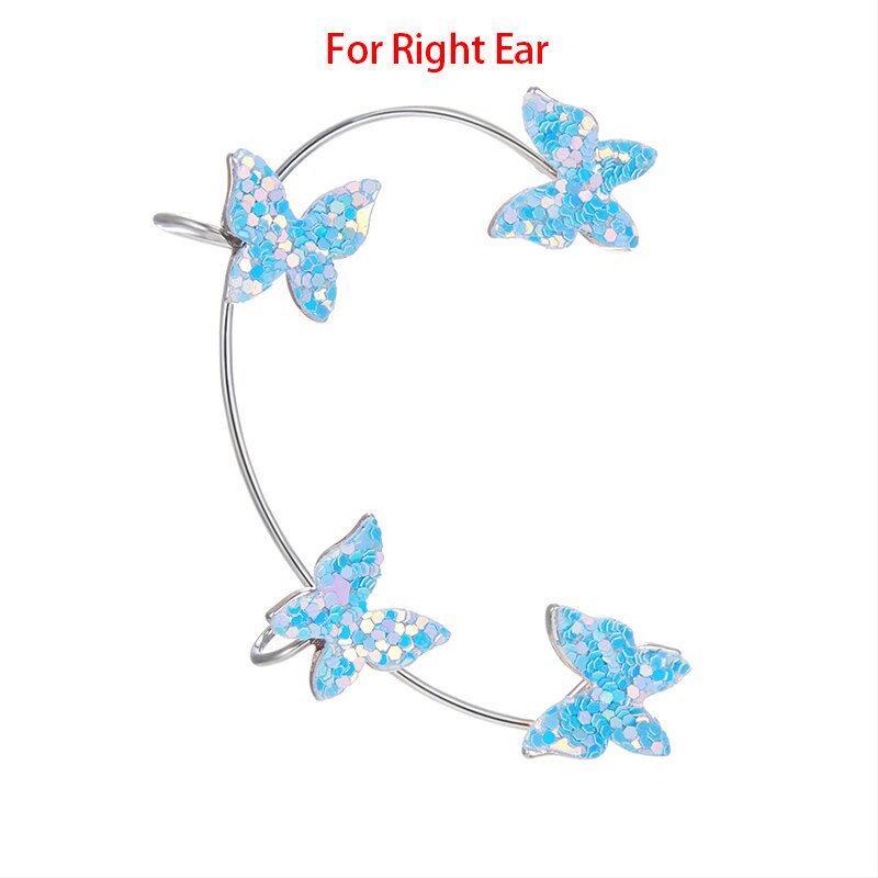 1Pc Koreaanse Vlinder Oor Manchet Zonder Piercing Voor Vrouwen Mode Fonkelende Dier Clip Op Oorbellen Lady Wedding Party Sieraden: 4