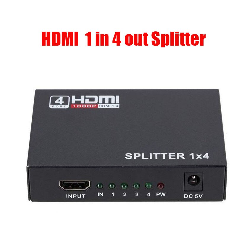 4k 1080p hdmi splitter fuld  hd 1080p videofordeler 1 x 4 split 1 in 4 ud