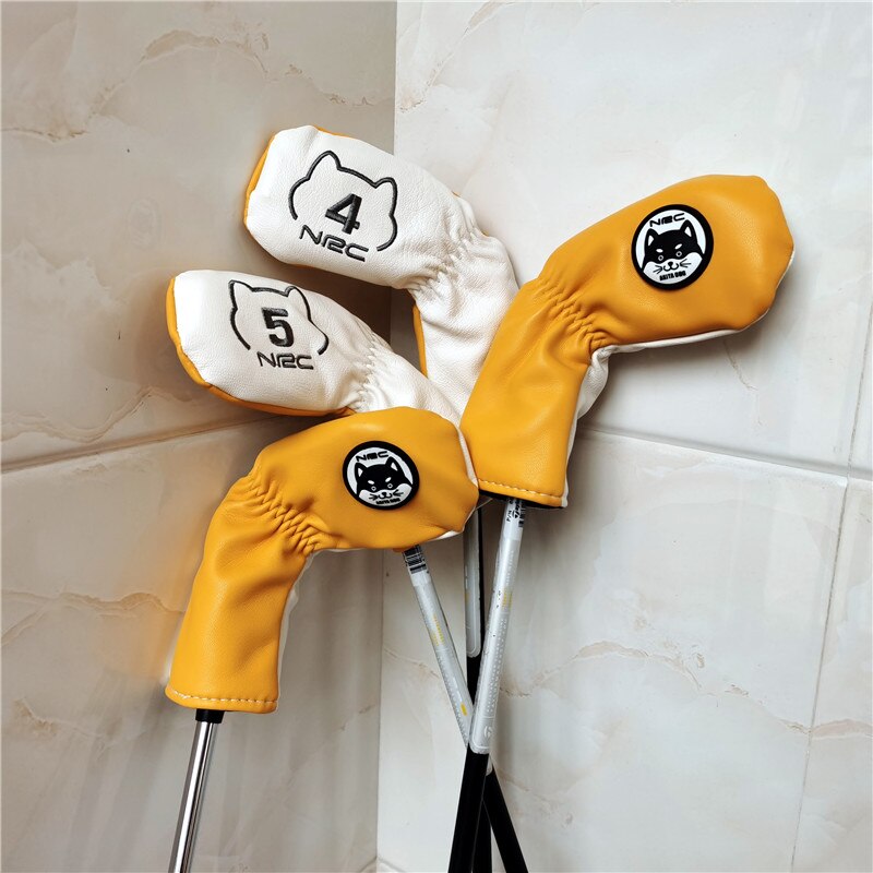 7pcs Golf Iron Head Covers With Magnetic Closure PU Romaro Golf Irons Set Covers #4-9P For Man Women