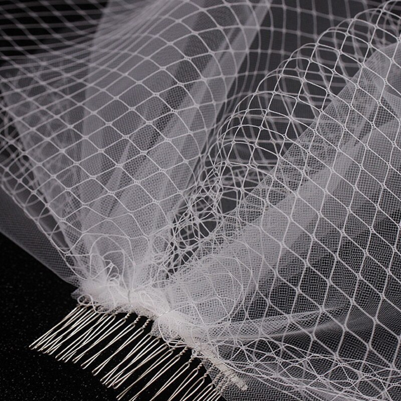 Casquette en Tulle blanc fait à la main, voile pour Cage à oiseaux, accessoires de mariage, voile de mariée court avec peigne