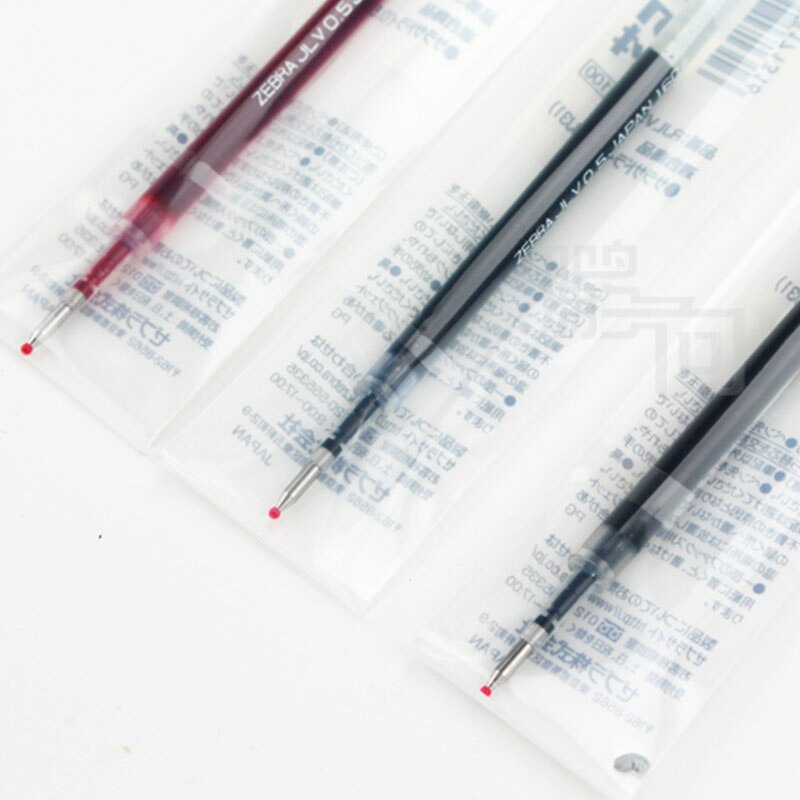 Zebra-Bolígrafo de tinta de Gel JLV-0.5, repuesto de airfit SARASA seco para JJZ49 JJ31, bolígrafo neutral de 0,5mm, disponible en colores negro/azul/rojo de Japón