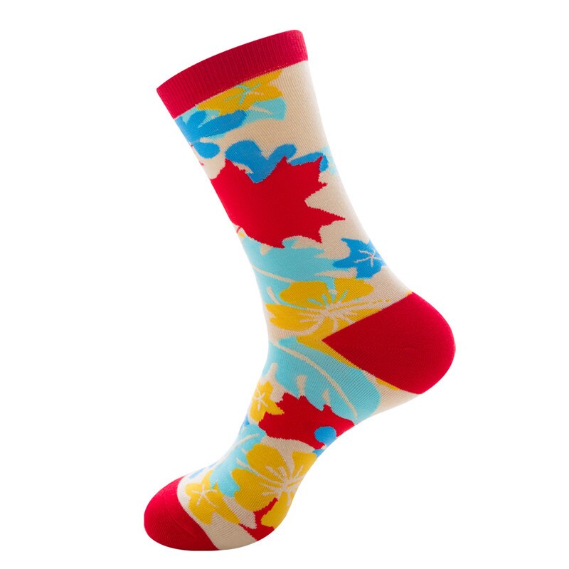 1 pair men socks combed cotton bright colored funny socks men's calf crew socks for business causal dress wedding: 7