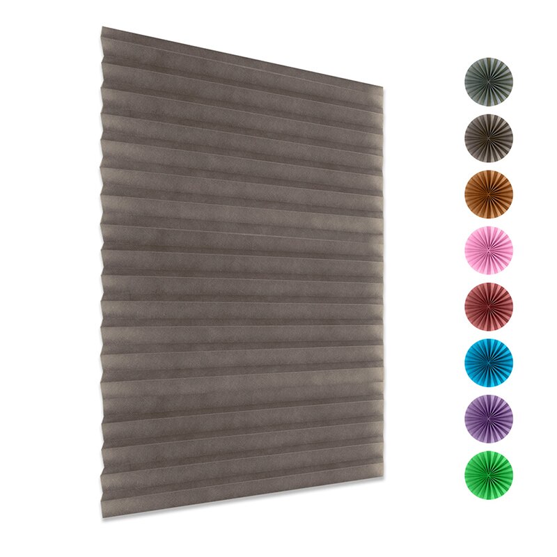 Zelfklevende Gordijnen Voor Badkamer Keuken Balkon Shades Effen Kleur Geplooide Jaloezieën Half Verduisterende Gordijnen: Coffee / 90-150