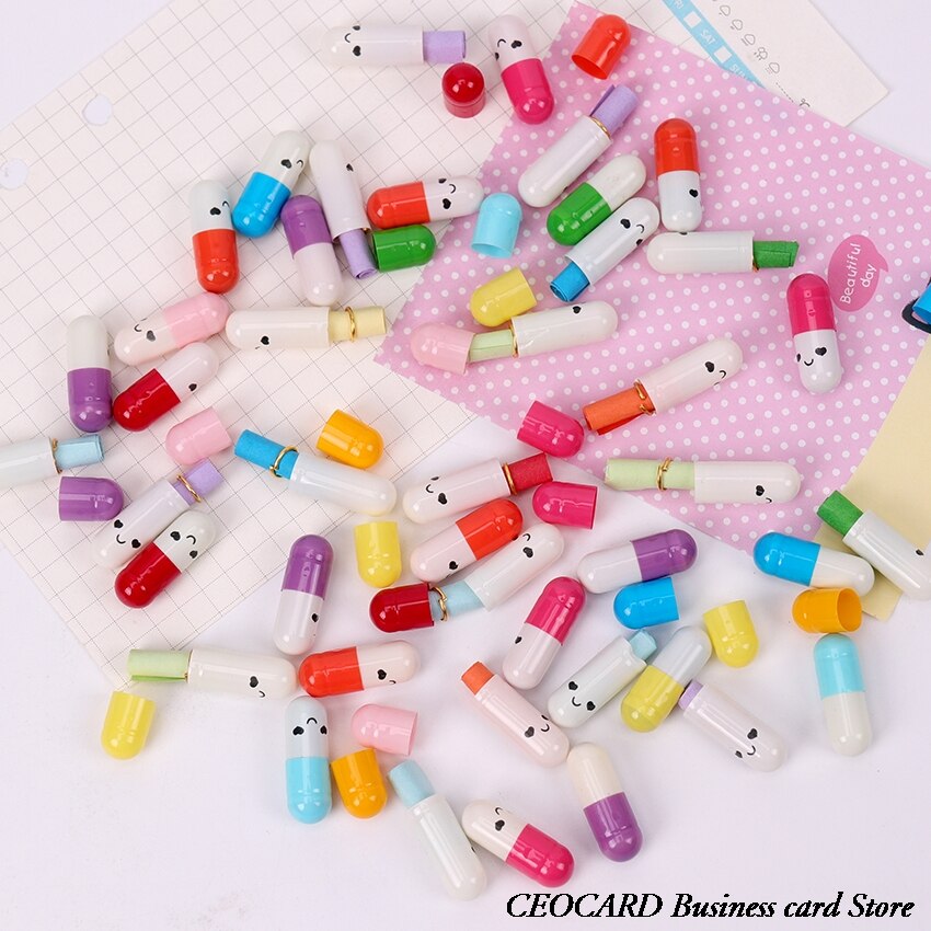 Glimlach Pil Liefde Leeg Bericht Envelop 50Pcs Kinderen Capsule Brief Papier Kawaii Emoticon