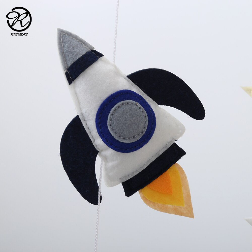 Space Nursery Mobile Solar System Baby Crib Mobile Astronaut felt Ceiling Hanging Spaceship Baby Shower