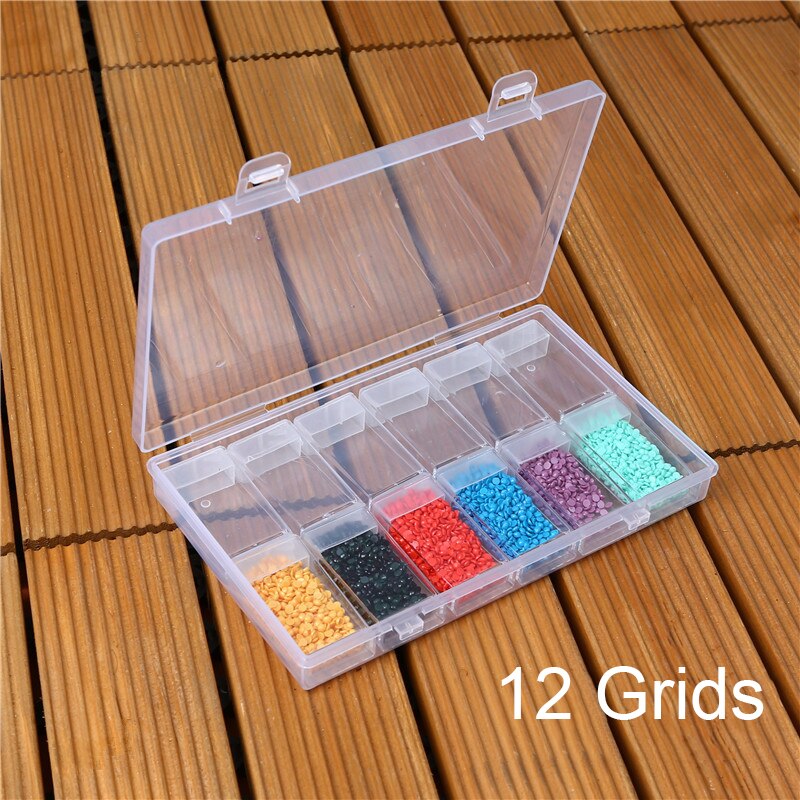 24/42 rutenett gjennomsiktig plastbeholder diamant maleri oppbevaringsboks broderi tilbehør smykker bore oppbevaringsboks