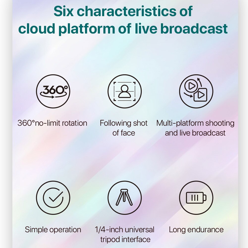 Holder 360 Degree Rotation Accessories Gimbal Stabilizer Smart Shooting Outdoor Auto Face Tracking Camera Mount Selfie Stick ABS